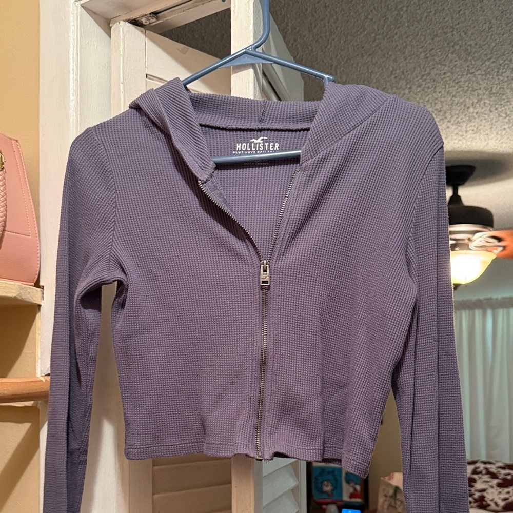 Hollister Women's Lavender Zip-Up Hoodie